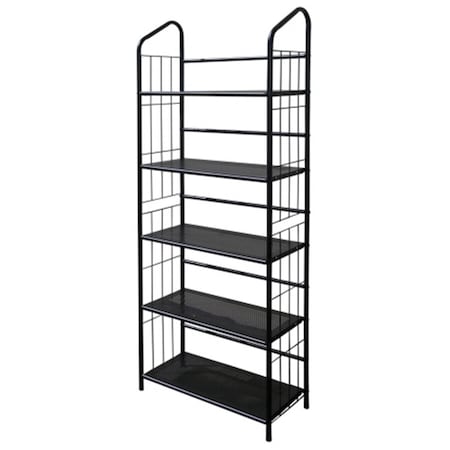 Highboy R597 5 5 Tier Metal Book Shelf Black HI26804